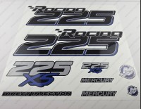 Mercury Racing 225XS Optimax DFI 2016-2017 Outboard Decal Kit